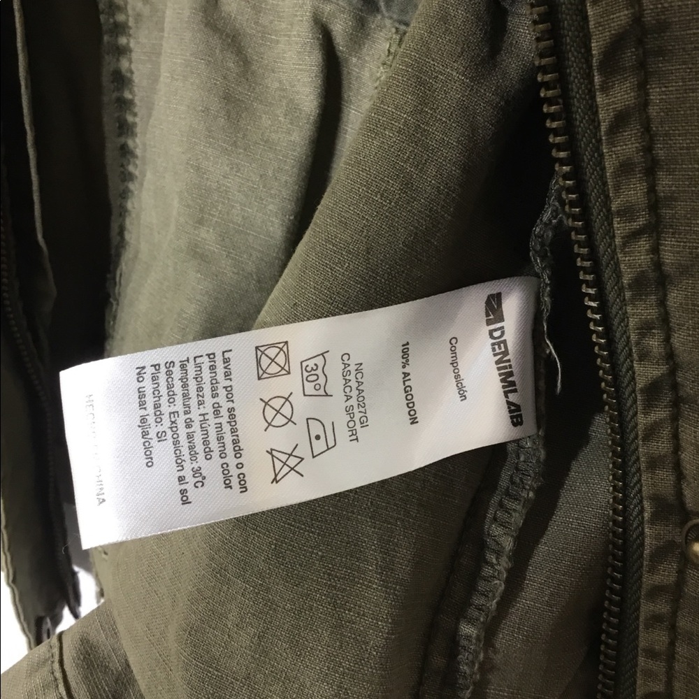 Olive Green Denim Lab Military Drawstring Jacket. - Picture 5 of 5